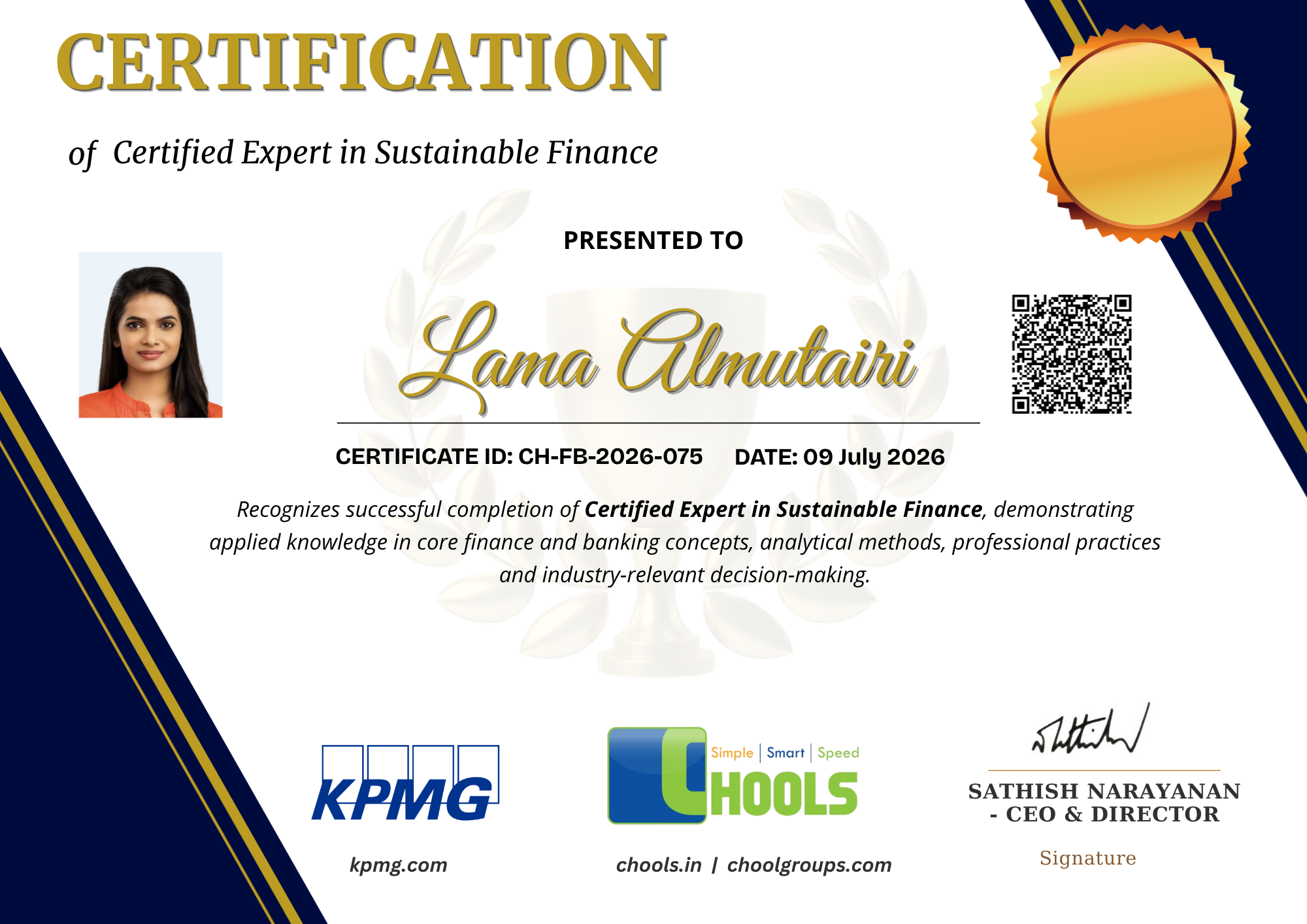 Certified Expert in Sustainable Finance